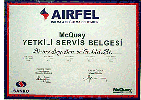 McQuay Yetkili Servisi